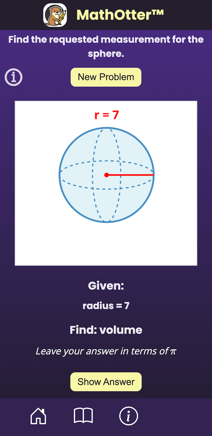 Volume of sphere problem